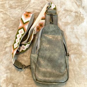 Grey Shoulder Sling Travel Bag